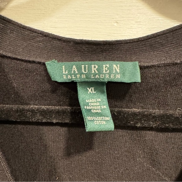 NWT Lauren Ralph Lauren Black Cardigan XL Quiet Luxury Old Money Heritage Spring - Picture 7 of 11